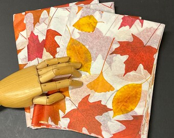 Autumn Colors Print Tissue Wrap - Colorful Leaves 15x20 or 20x30 Packaging Gift Wrap Colorful Seasonal Wrapping Paper Supplies Fallen Leaf