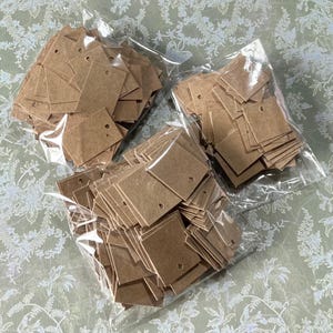 OFFRE DE 3 DOLLARS - 400+ étiquettes kraft vierges 3 mini panneaux de particules de petite taille recyclés rustiques prix produits fournitures de bijouterie rectangles carrés