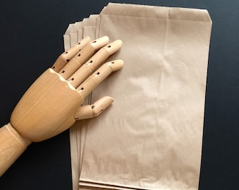 Kraft Paper Bags (25) 6" x 9" Flat Merchandise Bags Gift Bags Product Packaging Plain Unprinted Goodie Bags Printable Wedding Favors