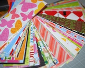 Scrapbook Paper Grab Bag - 100 Pieces 2”x6” Junk Journaling Supplies Arts and Crafts Random Assortment Colorful Mix Papercraft Cardmaking
