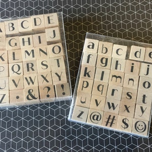 Handwriting Alphabet Stamp Set Letter Stamps in Box Wooden Letter Stamps  Scrapbook Supplies Journal Supplies Card Making Supplies 