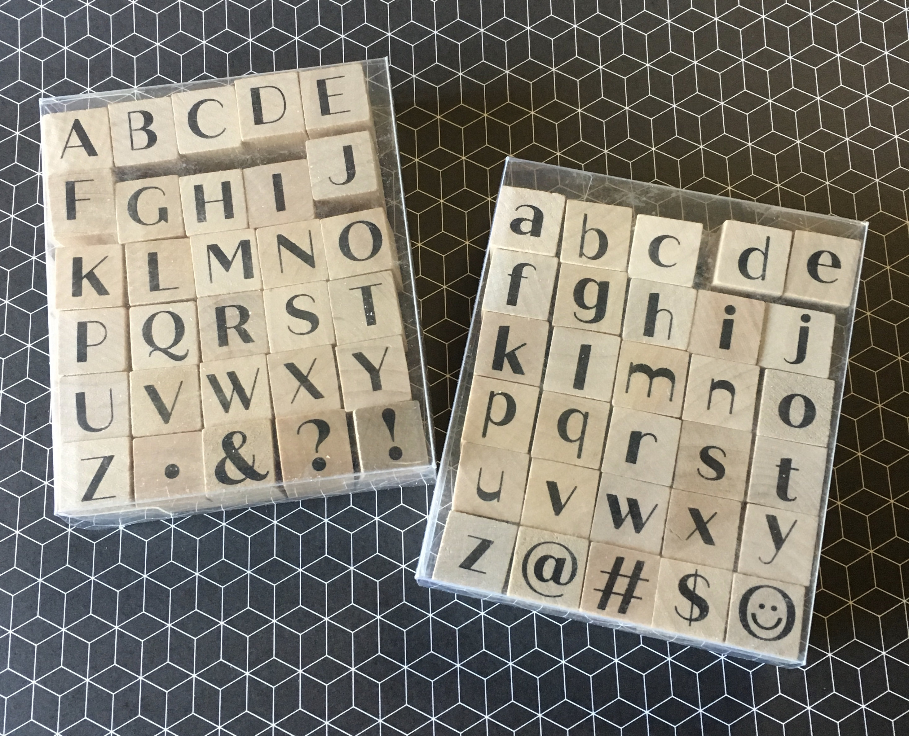 UCEC 70pcs Wooden Alphabet Stamp Rubber Stamps Customized letter