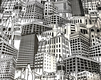 City Buildings Tissue Wrap - Architectural Skyscrapers 15x20 / 20x30 Packaging Gifford Wrap Modern Wrapping Paper Supplies Black White