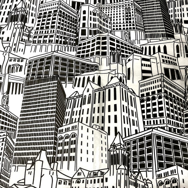 City Buildings Tissue Wrap - Architectural Skyscrapers 15x20 / 20x30 Packaging Gifford Wrap Modern Wrapping Paper Supplies Black White