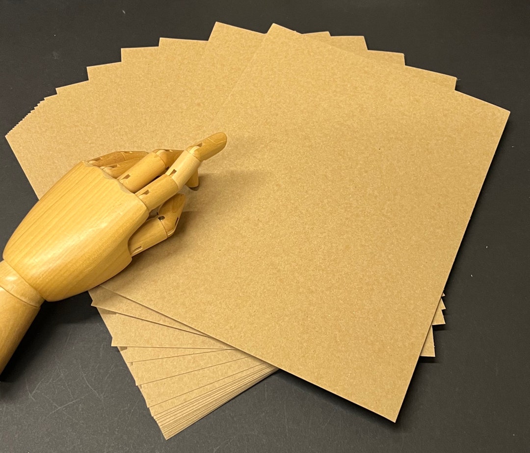 Kraft Cardstock 25 Full Sheets 8.5x11 18pt Blank Rustic Cardmaking