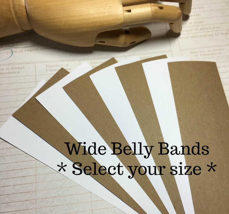 BLANK Paper Belly Bands Wide 100 . Kraft Brown or Bright Etsy UK