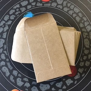 Münzhüllen . Kraft Brown Mini Geschenkkarte Größe 2,25 "x 3,5" Gummierte Klappe Verkäufer Lieferungen Samen Visitenkarten Scrapbooking Kleine Umschläge