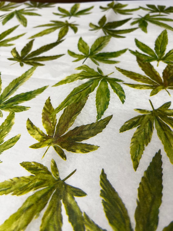 Pot Leaves Tissue Wrap - Marijuana Plant Print 15x20 or 20x30 Packaging Gift Wrapping Paper Eco-Friendly Cannabis High Time Green Leaf