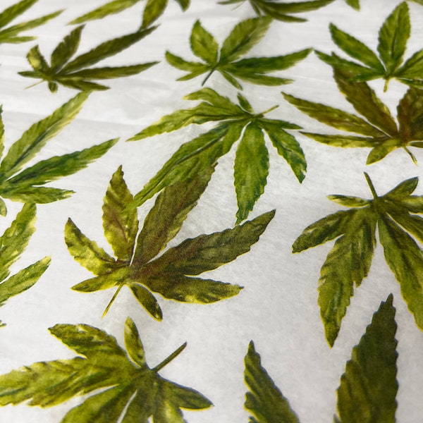 Pot Leaves Tissue Wrap - Marijuana Plant Print 15x20 or 20x30 Packaging Gift Wrapping Paper Eco-Friendly Cannabis High Time Green Leaf