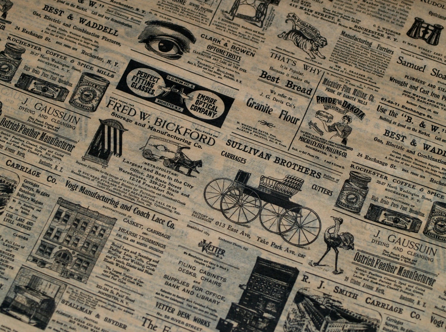Kraft Newsprint Tissue Wrap 24 Sheets Vintage Look 15 Etsy