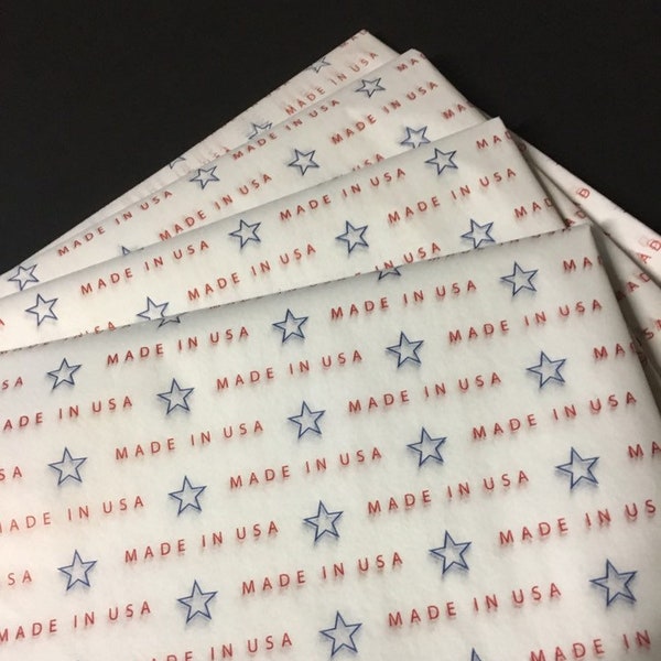 Made in USA Tissue Wrap - Red White and Blue 15x20 / 20x30 Product Packaging Gift Wrap Wrapping Paper Supplies United States of America