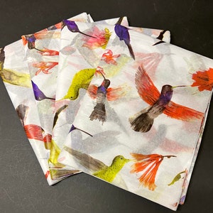 Papier de soie colibri lumineux - Coloré 15 x 20 ou 20 x 30 emballage Emballage cadeau Papier d'emballage jolis oiseaux peints Impression estivale colorée