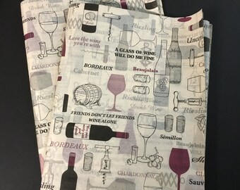 Wine Lovers  Tissue Wrap - 15x20 or 20x30 Printed Gift Wrapping Paper Merlot Rose Bordeaux Beaujolais Burgundy Hostess Product Bar Party