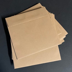 Quadratische Kraftpapier-Umschläge - 6,5-Zoll-gerade gummierte Klappen, Schreibwaren, Hochzeit, Pen Pal, Einladungen, Ankündigungen, Schreiben, Kunstzubehör, XL-Größe