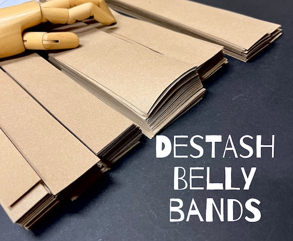 DESTASH Kraft Belly Bands - 500+ Paper Wraps for Products Cards Yarn Clearance Price Blank Assorted Sizes Bulk Discount Paper Ribbon Soap