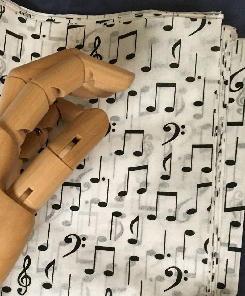 Music Notes Tissue Wrap 15x20 or 20x30 Sheets Printed Gift Etsy