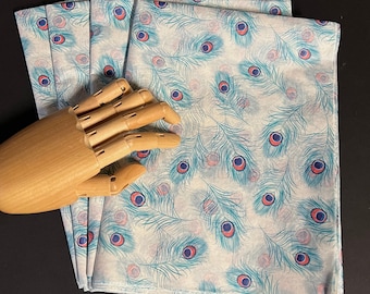 Peacock Feathers Tissue Wrap - Beautiful Paper 15x20 / 20x30 Packaging Gift All Occasion Wrapping Supplies Turquoise Blue Red Exotic Elegant