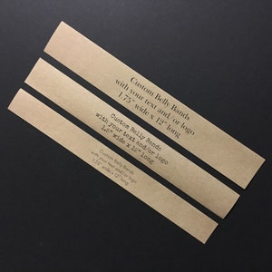 Bandes ventrales en papier kraft (100) - Emballage du produit Emballages Invitations imprimées Etiquettes Fournitures du vendeur Ruban de papier pour mariage Papier kraft brun