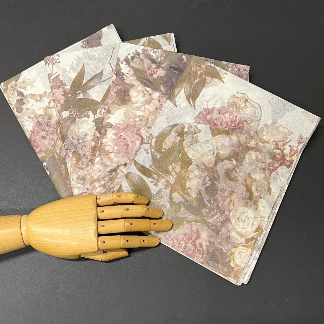 Victorian Floral Tissue Wrap Nostalgic 15x20 or 20x30 Packaging Gift