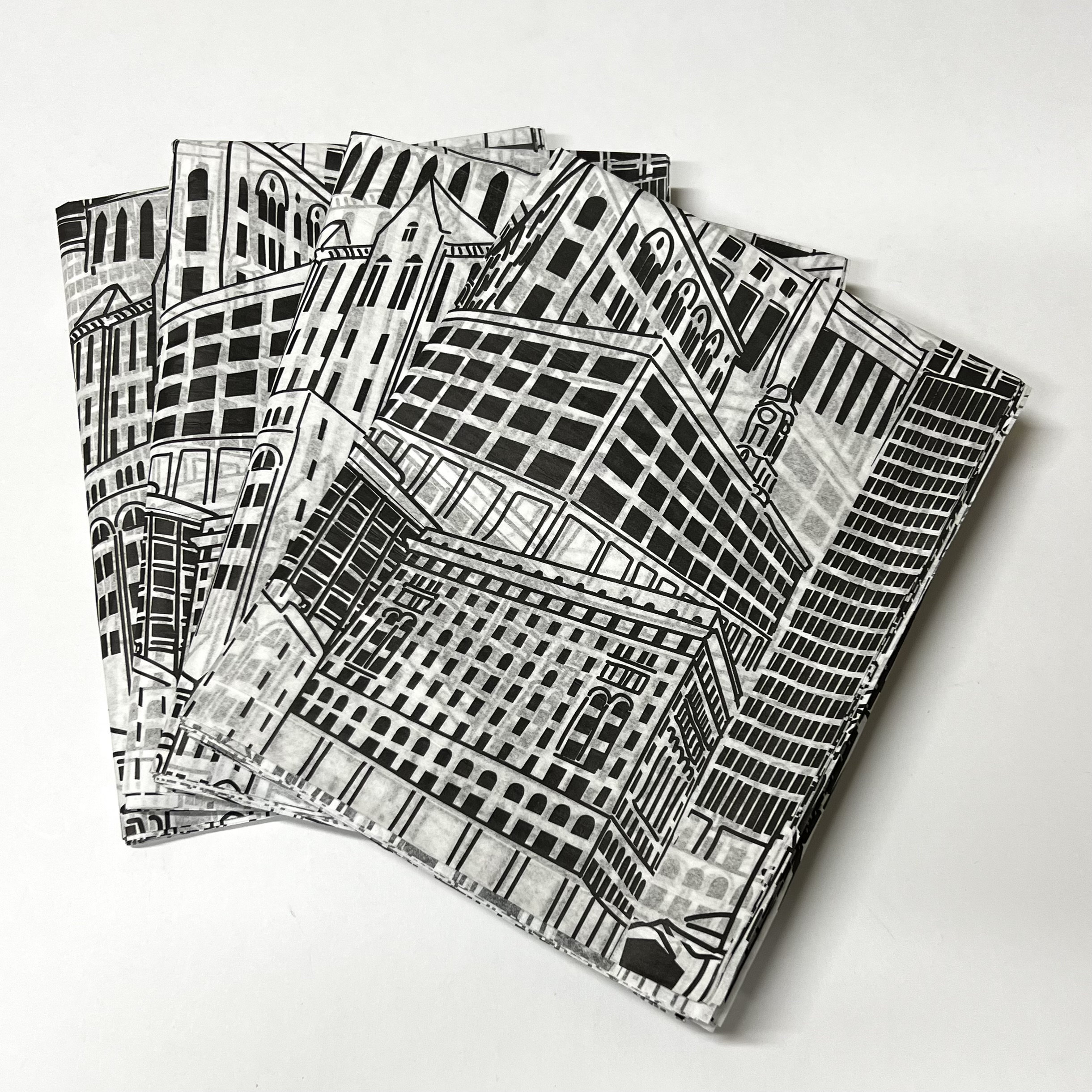 Wrapping Paper Building City Buildings Tissue Wrap - Architectural Skyscrapers 15x20 / 20x30 ...