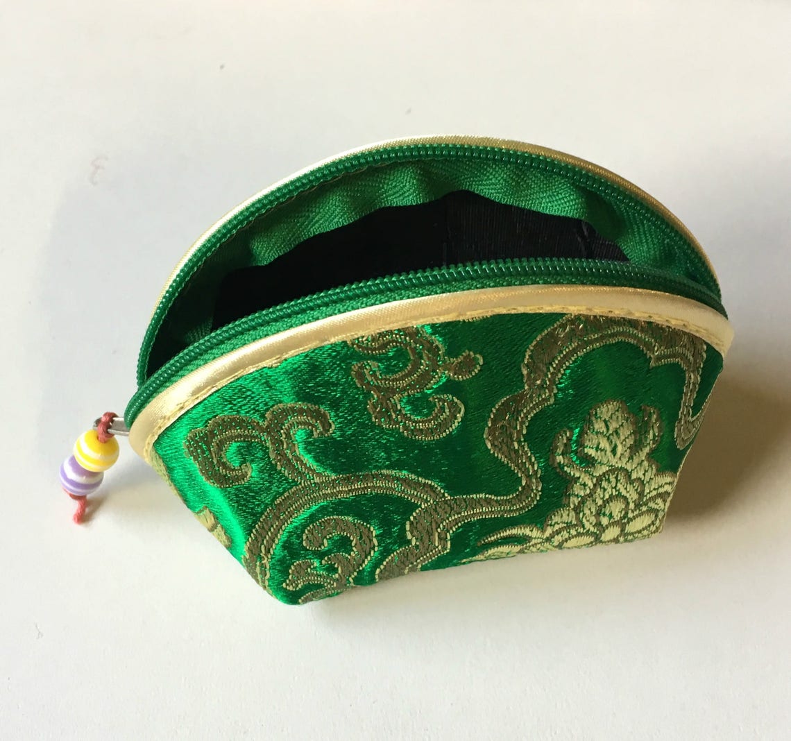 Silk Coin Purse Fortune Cookie Asian Floral Fortune Cookie Etsy