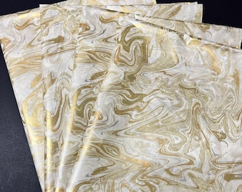 Gold & Silver Marble Elegance Tissue Wrap - Shiny Metallic 15x20 or 20x30 Sheets Packaging Wrapping Paper Elegant Gifts Presents Classic