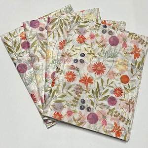 Alpine Wiese Gewebetuch - Hübsche Florale 15x20 oder 20x30 Verpackung Geschenkpapier Trauung Blumen Pflanzen Aquarell Multicolor