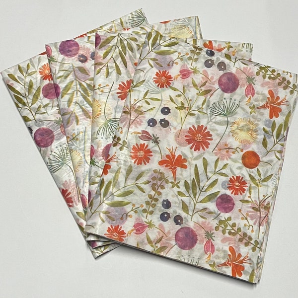 Alpine Meadow Tissue Wrap - Pretty Floral 15x20 or 20x30 Packaging Gift Wrapping Paper Wedding Shower Flowers Plants Watercolor Multicolor