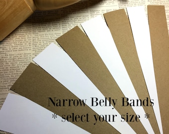 BLANK Paper Belly Bands - Narrow (100) . Kraft Brown or Bright White Unprinted Labels Seller Supplies Wedding Supplies Product Wraps