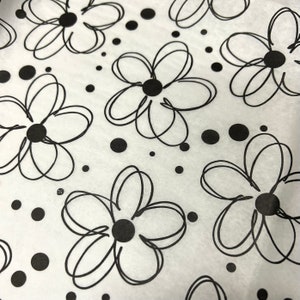 Papier d'emballage fleurs amusantes - Noir et blanc, grosses marguerites audacieuses Floral funky 15 x 20 ou 20 x 30 emballage cadeau, papier cadeau, fournitures