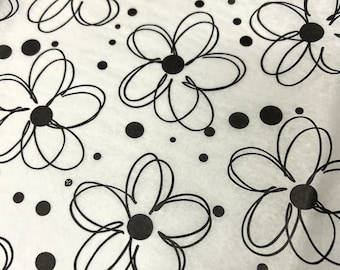 Fun Flowers Tissue Wrap - Black and White Big Bold Daisies Funky Floral 15x20 or 20x30 Packaging Gift Wrap Wrapping Paper Supplies