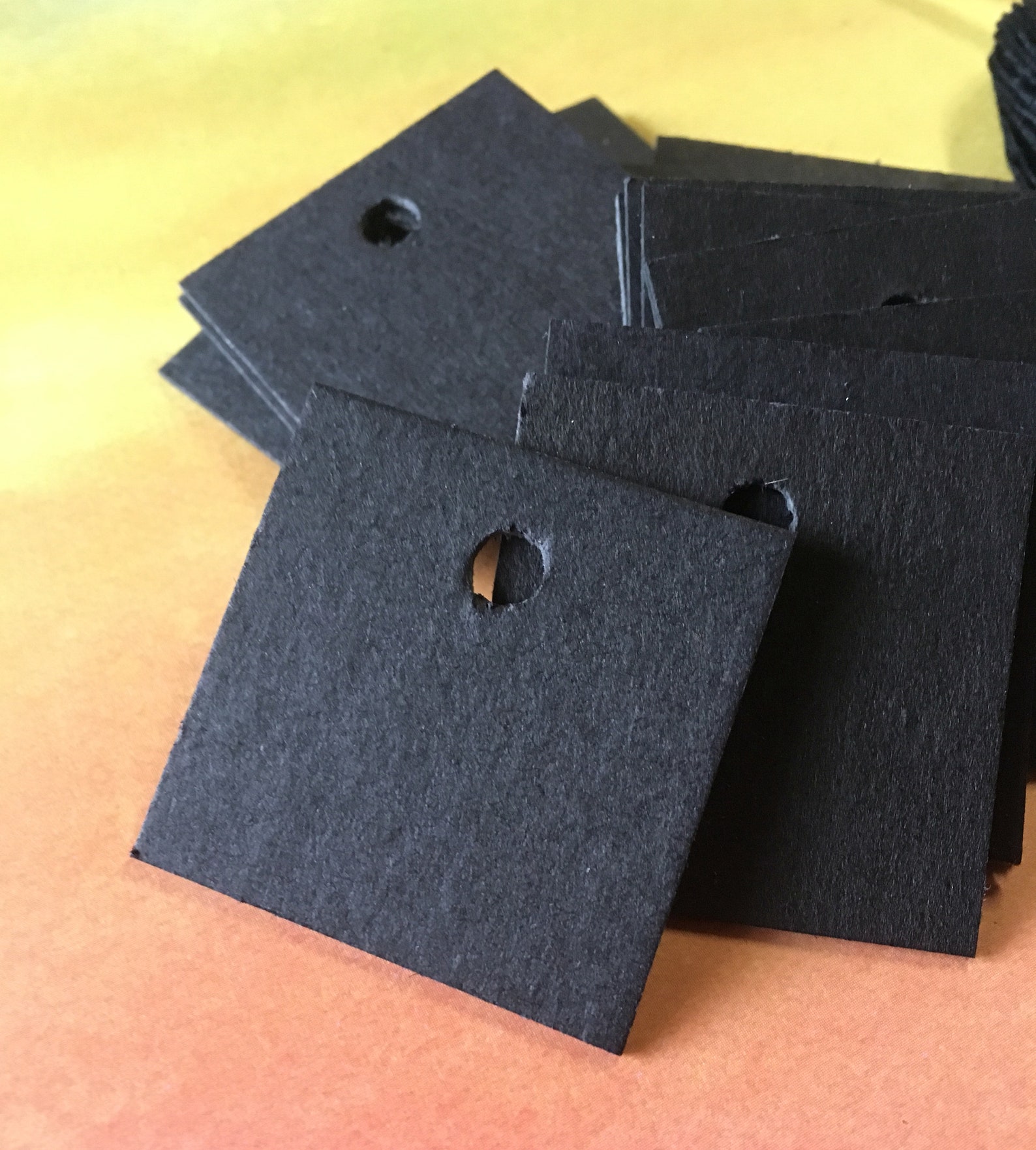 Square Black Chipboard Tags Blank 1.625 Sturdy Heavy Etsy Canada