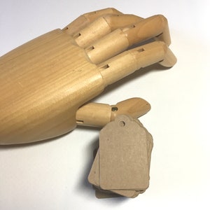 Kraft Tags - Mini Scalloped Top 1-3/4” x 1-1/8” Size #5 Small Price Product Labels Blank Retail Shop Supplies Twine Ties Jewelry Tags