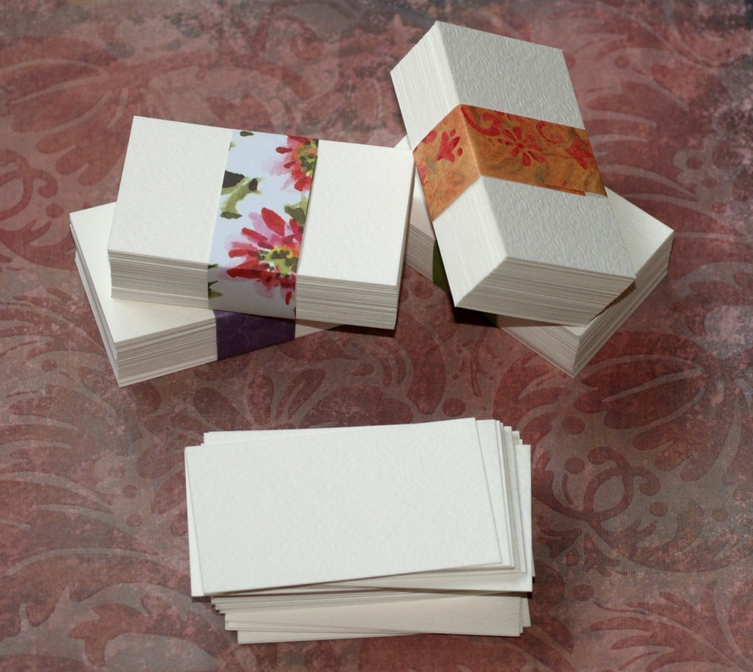 50 Business Card Blanks  Watercolor Paper Cold Press White