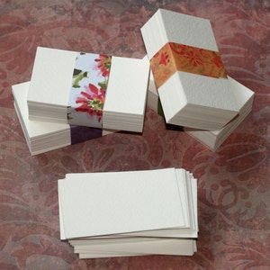 Business Card Blanks - Watercolor Paper Cold Press Creamy White Thick Textured Seller Supplies Artist Art Paper Supply DIY Square or Rounded