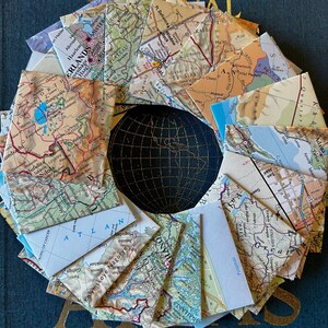 Mini-Kartenumschläge – 5,7 cm quadratisch, handgefertigt, Vintage-Atlanten, Journaling, Reiseliebhaber, Welt-Geschenkkarten