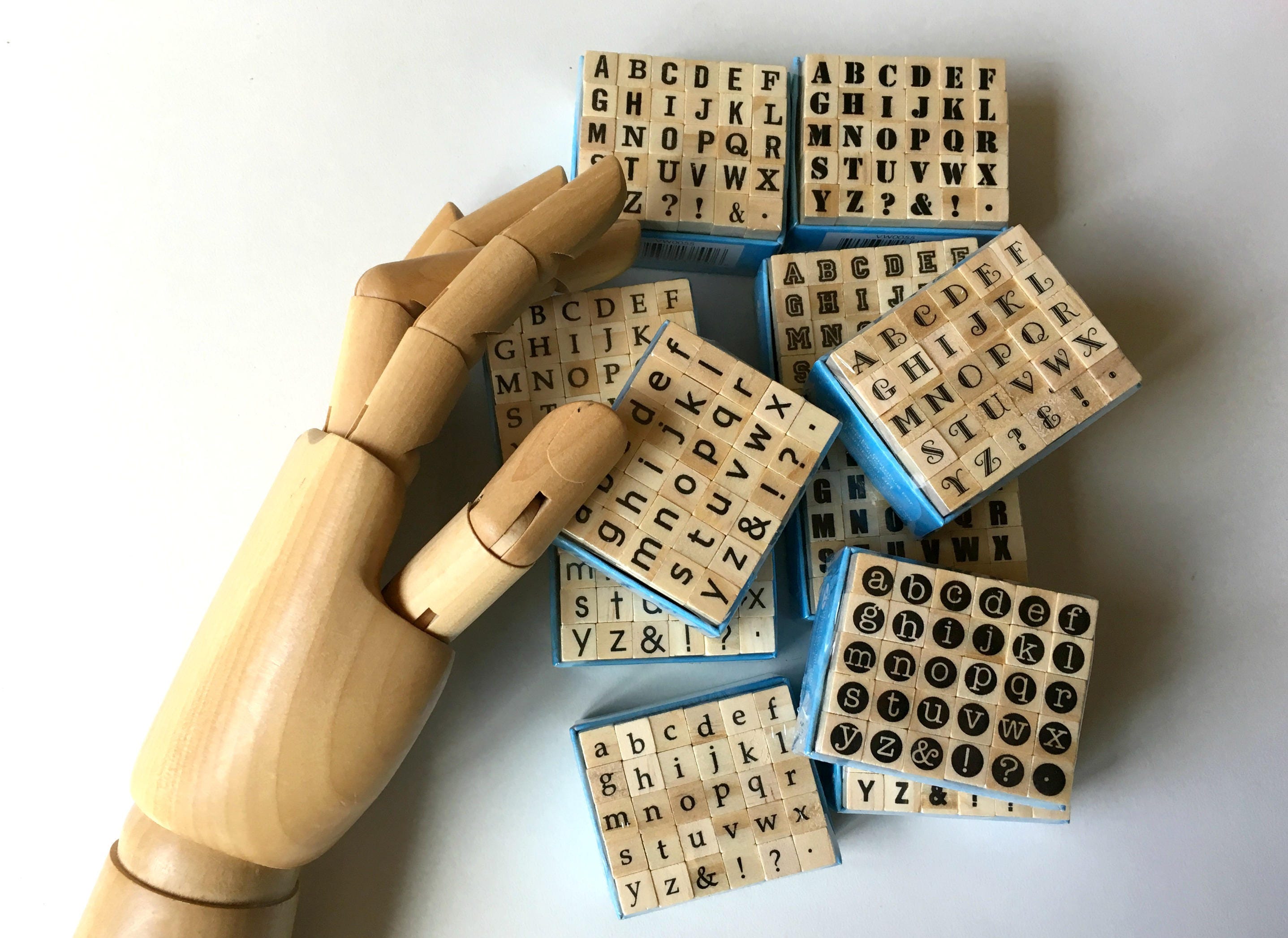 Mini Alphabet Rubber Stamp Set alphabet stamps wood Etsy