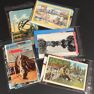 Assortiment de cartes postales vintage (10, 25 ou 50) Insolites d'occasion Inutilisés Voyages Personnes Animaux Histoire Art Brocante Journal Correspondant Techniques mixtes