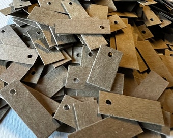 2 DOLLAR DEAL - 225+ pieces blank mini kraft chipboard tags tiny small little jewelry price tags sturdy rustic destash clearance sale