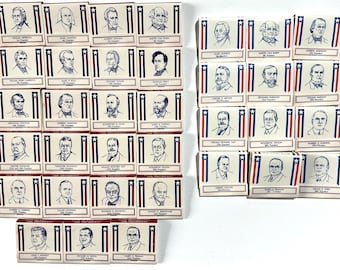 Vintage PRESIDENTS Matchbooks - United States match covers souvenirs politics historical figures red white blue patriotic Diamond Brands