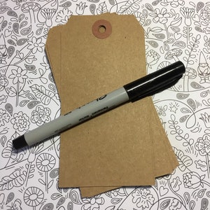Etiquetas Kraft extra grandes XL (100) - Tamaño n.° 6, 5,25" x 2,625" Etiquetas de envío económicas Suministros para tiendas Artículos de papel Etiquetas de mercancía Descuento por volumen