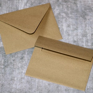 Kraft Envelopes (25) - A2 Size 4.25" x 5.5" Rustic Grocery Bag Brown Greetings Mailing Stationery Recycled Invitations Blank DIY Weddings