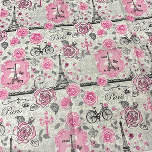 Papier de soie rose Paris - ooh la la 15 x 20/20 x 30 Tour Eiffel roses vélos emballage emballage cadeau papier d'emballage fournitures amateur de voyage