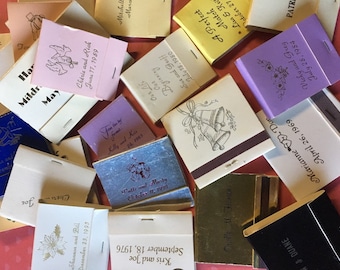 WEDDING MATCHBOOKS - Lot of 16 vintage match books celebration anniversary covers souvenirs humorous assortment 40s 50s 60s 70s 80s 90s