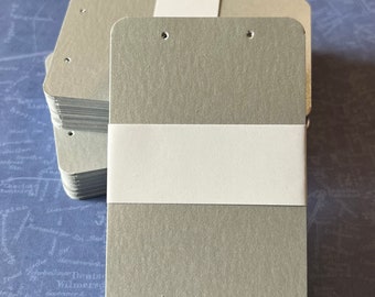 Earring Cards - Metallic Silver 4” x 2.625” Rounded Corners Blank Clearance Sale Destash long fishhook dangly jewelry display packaging