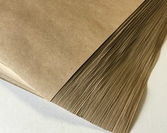 Kraft Paper Sheets (100) . Full 8.5" x 11" Grocery Bag Brown 50lb DIY belly bands wedding supplies wrapping paper art and craft supply