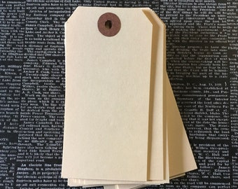 Large Manila Tags - Size #5, 4.75" x 2.375" Economy Shipping Gift Shop Supplies Merchandise Bulk Discount Product Label Reinforced Holes
