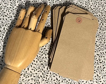 Jumbo XXL Extra Large Kraft Tags (50) - Size #7, 5.75" x 2.875" Economy Shipping Tags Shop Supplies Paper Goods Merchandise Bulk Discount