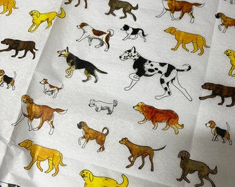 Man’s Best Friend Tissue Wrap - Dog Print 15x20 or 20x30 Product Packaging Gift Wrapping Paper Pet Lover Canine Fun Woof Playful Pups