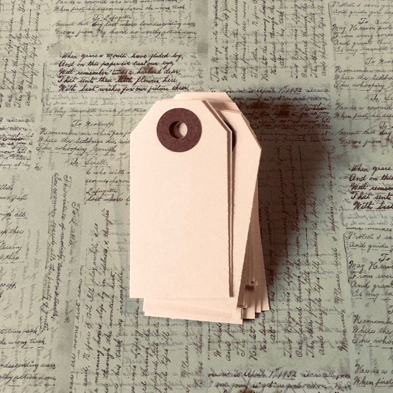 Extra Small Manila Tags - Size #1, 2-3/4" x 1-3/8" Economy Shipping Tags Etsy Shop Supplies Paper Goods Merchandise Tags Quantity Discount image 1